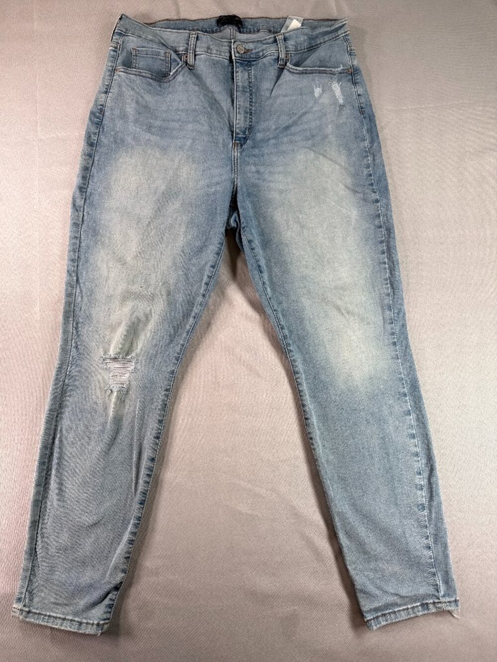 Banana Republic Curvy High Rise Skinny Jeans Womens 34 18 Light Wash Distressed
